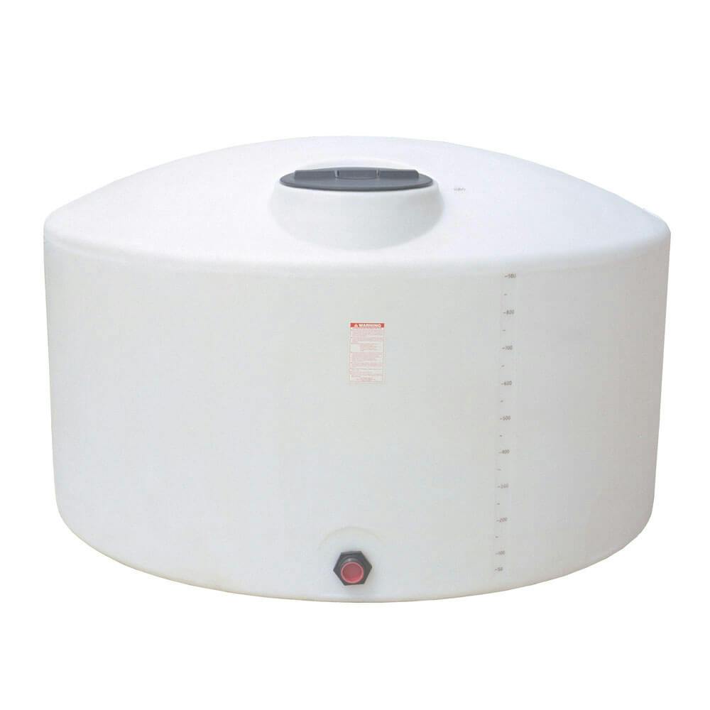 1050 Gallon White Vertical Closed Head Tank - 86" Dia. x 54" Hgt.