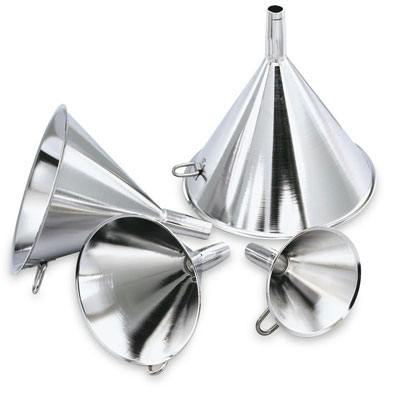 6-3/8 oz. Stainless Steel Funnel - 4-1/8" Top Dia. x 4-3/8" Hgt.