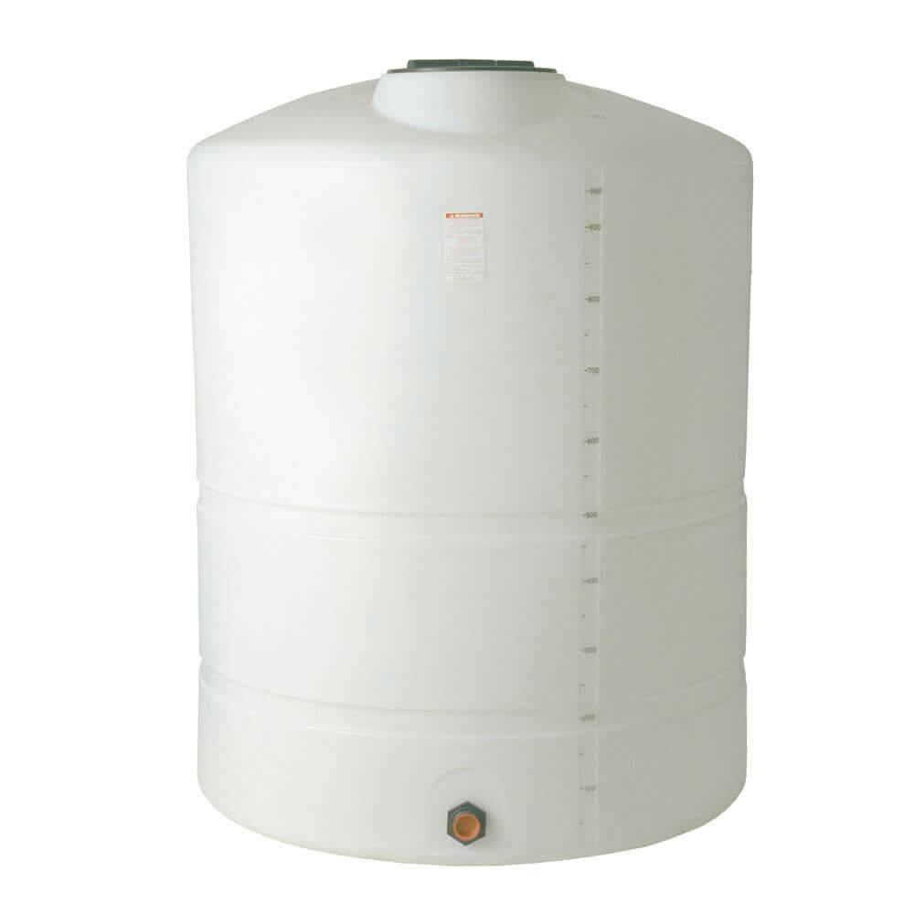 1200 Gallon White Vertical Closed Head Tank - 64" Dia. x 97" Hgt.