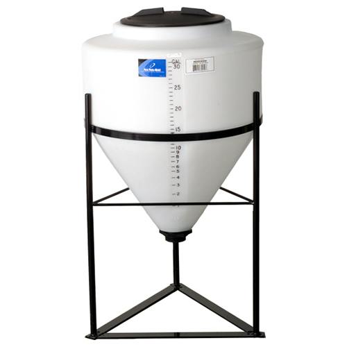 30 Gallon Inductor Cone Bottom Tank with 12" Lid & 2" FPT Fitting - 24" Dia. x 30" Hgt.