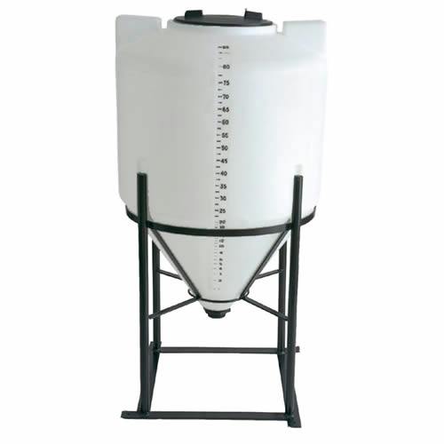 85 Gallon Inductor Cone Bottom Tank with 12" Lid & 2" FPT Fitting - 30" Dia. x 43" Hgt.