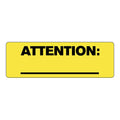 "Attention ____" Rectangular Paper Write-On Label with Yellow Background - 3" x 1"