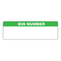 "Bin Number" with Write-On Block Rectangular Paper Write-On Label with Green Header - 3" x 1"