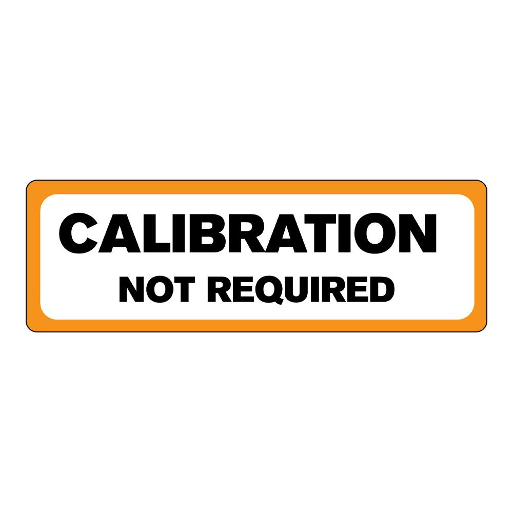"Calibration Not Required" Rectangular Paper Label with Orange Border - 3" x 1"