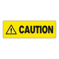 "Caution" Rectangular Paper Label with Symbol & Yellow Background - 3" x 1"