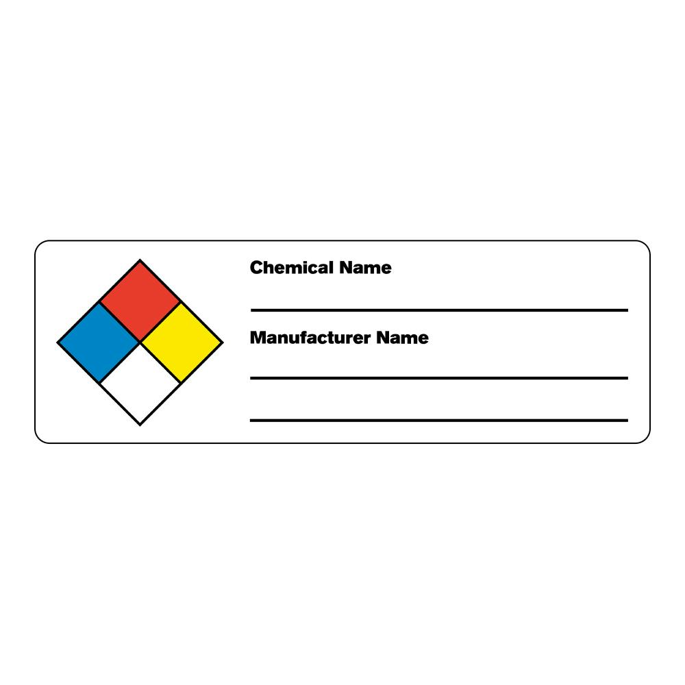 "Chemical Name __" & "Manufacturer Name __" Rectangular Paper Write-On Label - 3" x 1"