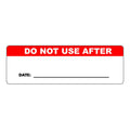 "Do Not Use After" with "Date ____" Rectangular Paper Write-On Label with Red Header - 3" x 1"