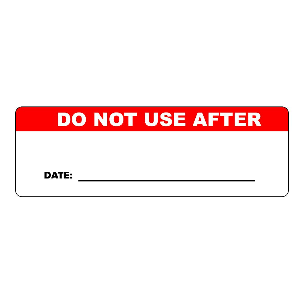 "Do Not Use After" with "Date ____" Rectangular Paper Write-On Label with Red Header - 3" x 1"