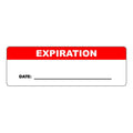 "Expiration" with "Date ____" Rectangular Paper Write-On Label with Red Header - 3" x 1"