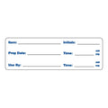 Food Preparation Information with "Item __," "Initals __," "Prep Date __," "Use By __" & "Times __" Rectangular Paper Write-On Label with Blue Font - 3" x 1"