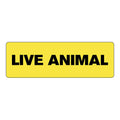 "Live Animal" Rectangular Paper Label with Yellow Background - 3" x 1"