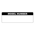 "Model Number" with Write-On Block Rectangular Paper Write-On Label with Black Header - 3" x 1"