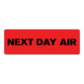 "Next Day Air" Rectangular Paper Label with Red Background - 3" x 1"