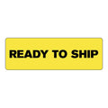"Ready to Ship" Rectangular Paper Label with Yellow Background - 3" x 1"