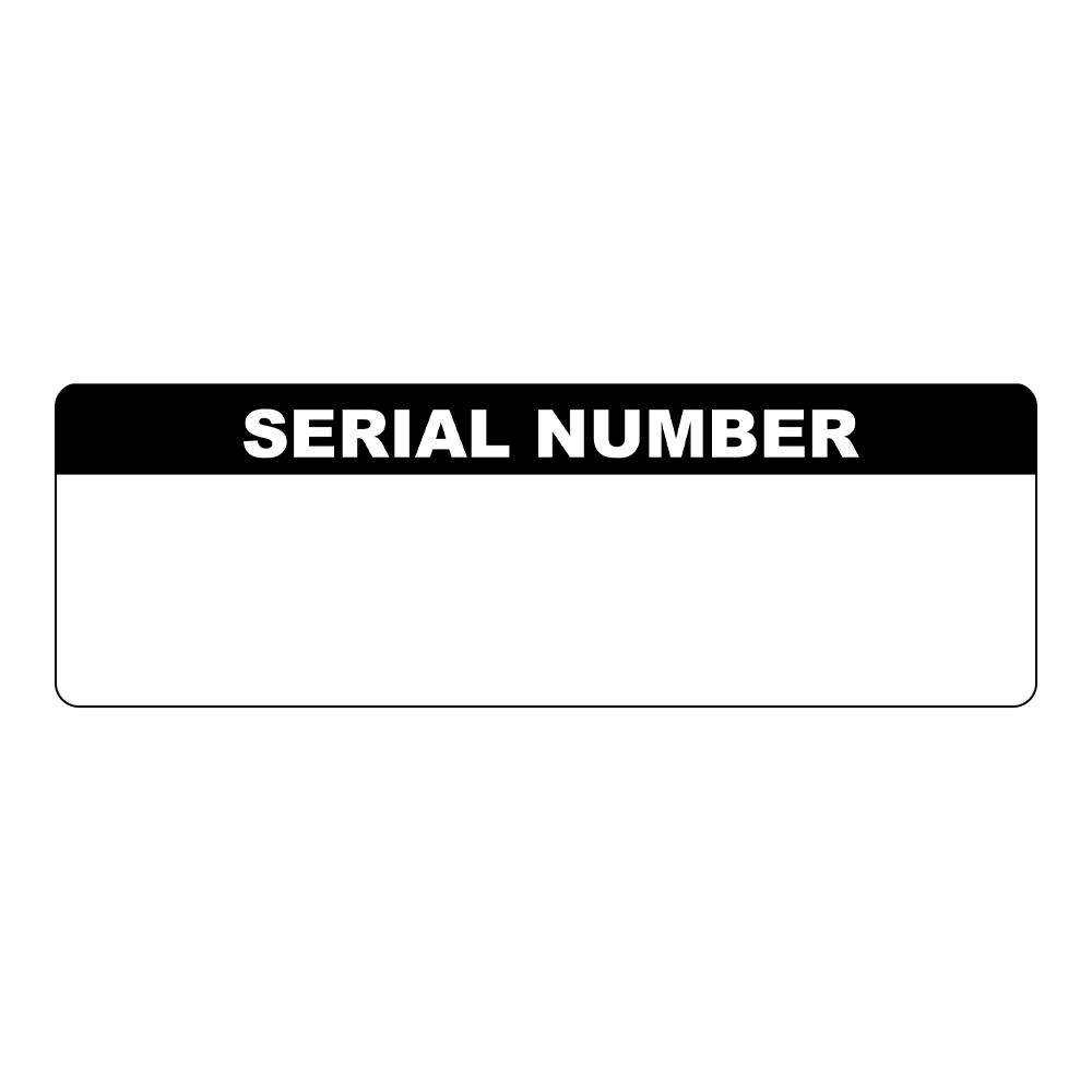 "Serial Number" with Write-On Block Rectangular Paper Write-On Label with Black Header - 3" x 1"