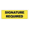 "Signature Required" Rectangular Paper Label with Yellow Background - 3" x 1"
