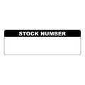 "Stock Number" with Write-On Block Rectangular Paper Write-On Label with Black Header - 3" x 1"