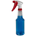 16 oz. Clear PET Spray Bottle with Red & White Sprayer