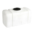 50 Gallon White Flat Bottom Tank with 8" Lid & 1" Fitting - 38" L x 19" W x 23" Hgt.