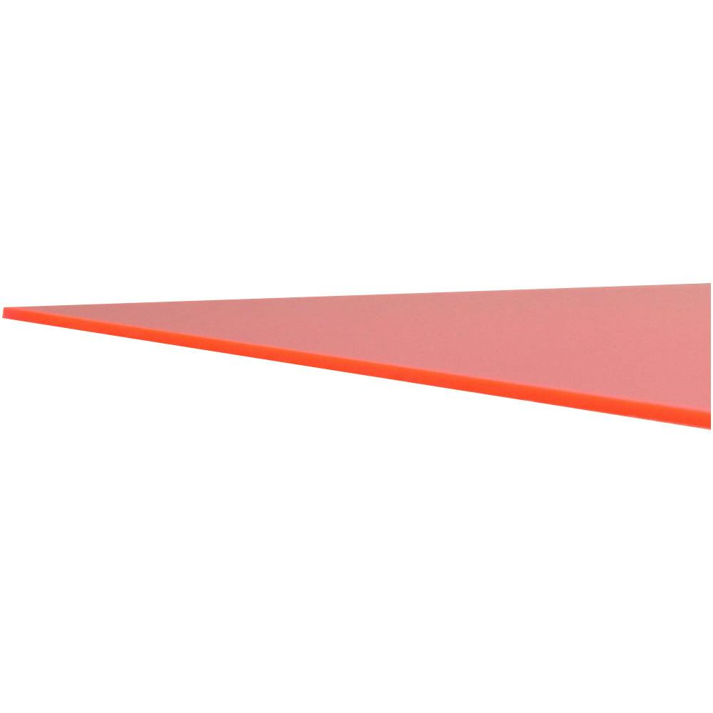 0.220" (5.6mm) x 48" x 96" Red Fluorescent Acrylic Sheet