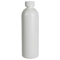 16 oz. White HDPE Cosmo Bottle with 28/400 White Ribbed Polypropylene Child-Resistant Cap (CRC) with F217 Liner