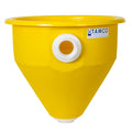 30" Dia. x 28" Hgt. Yellow Tamco® Round Hopper with 2" FNPT Bulkhead Inlet & Outlet