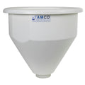 30" Dia. x 28" Hgt. White Tamco® Round Hopper with 3" FNPT Boss Outlet (Full Drain)