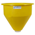 30" Dia. x 28" Hgt. Yellow Tamco® Round Hopper with 3" FNPT Boss Outlet (Full Drain)