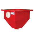 36" L x 36" W x 36-1/2" Hgt. Red Tamco® Square Hopper with 2" FNPT Bulkhead Inlet & Outlet