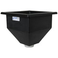 12-1/2" L x 12-1/2" W x 13" Hgt. Black Tamco® Square Hopper with 3" FNPT Boss Outlet (Full Drain)