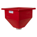 36" L x 36" W x 36-1/2" Hgt. Red Tamco® Square Hopper with 3" FNPT Boss Outlet (Full Drain)