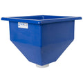 30" L x 30" W x 30-1/2" Hgt. Blue Tamco® Square Hopper with 3" FNPT Boss Outlet (Full Drain)