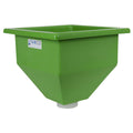 12-1/2" L x 12-1/2" W x 13" Hgt. Green Tamco® Square Hopper with 3" FNPT Boss Outlet (Full Drain)