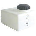 6 Gallon Natural Polyethylene Rectangular Flat Bottom Tank with 5" Lid & 3/4" Fitting - 15" L x 12" W x 8" Hgt.