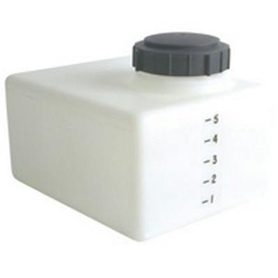 6 Gallon Natural Polyethylene Rectangular Flat Bottom Tank with 5" Lid & 3/4" Fitting - 15" L x 12" W x 8" Hgt.
