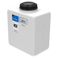 7 Gallon Natural Polyethylene Rectangular Flat Bottom Tank with 5" Lid & 3/4" Fitting - 14" L x 9" W x 15" Hgt.