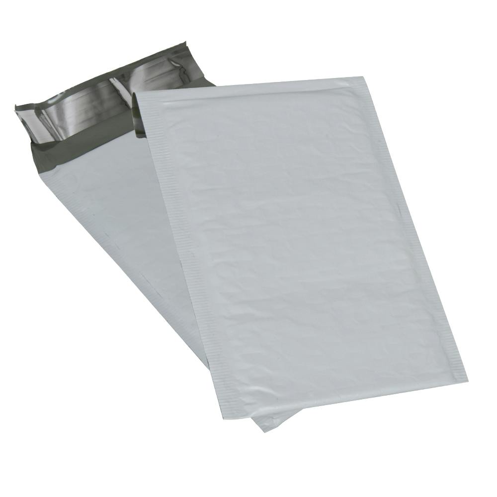 4” W x 8” L x 2.5 mil Thick White LDPE Bubble Mailers – Case of 500