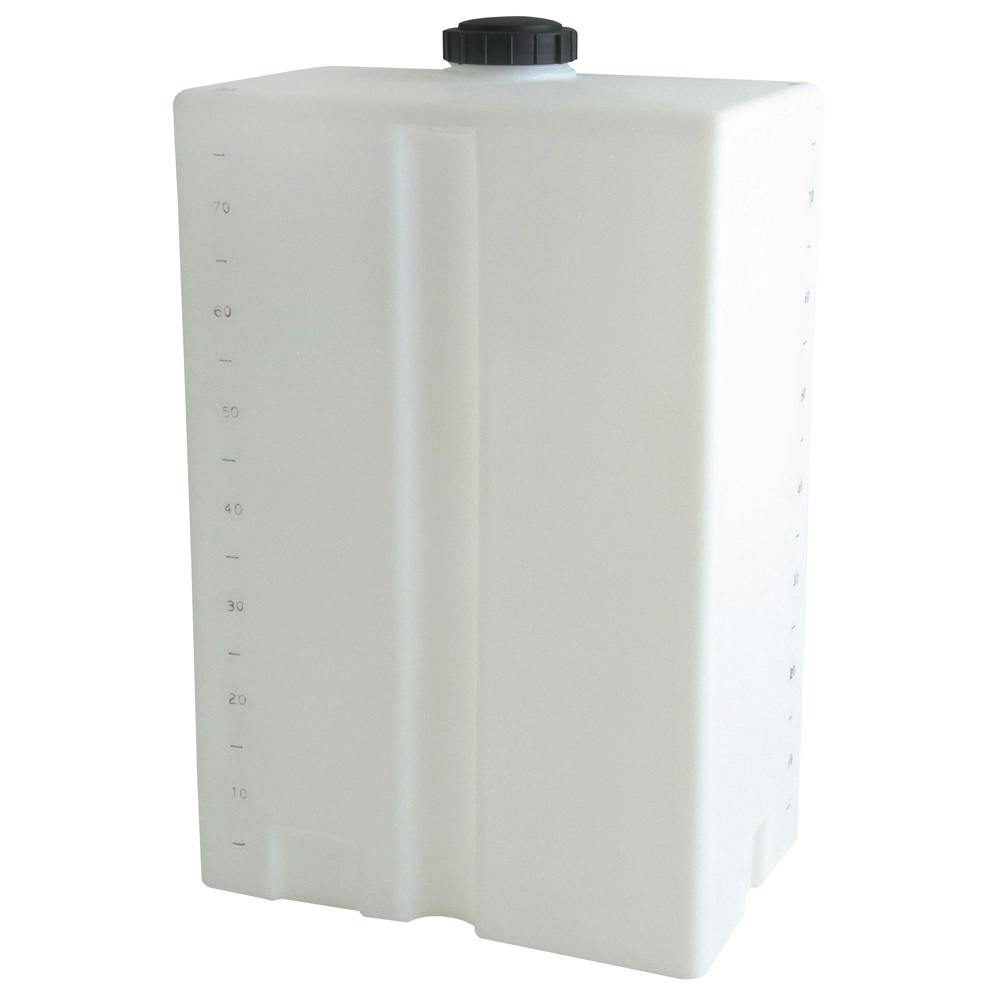 80 Gallon Heavy-Duty Natural Specialty Tank with 5" Lid & 1" Fitting - 27" L x 18" W x 44" Hgt.