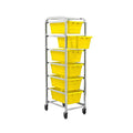 6-Tub Yellow Rack Cart - 27" L x 19" W x 71" Hgt.