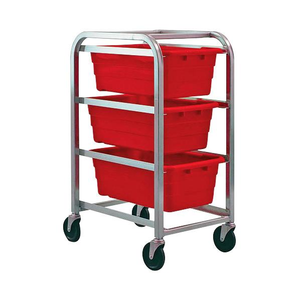 3-Tub Red Rack Cart - 27" L x 19" W x 41" Hgt.