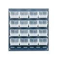 18" L x 19" Hgt. Louvered Panel with 16 - 5-3/8" L x 4-1/8" W x 3" Hgt. Clear Bins