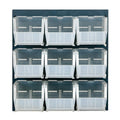 18" L x 19" Hgt. Louvered Panel with 9 - 10-7/8" L x 5-1/2" W x 5" Hgt. Clear Bins
