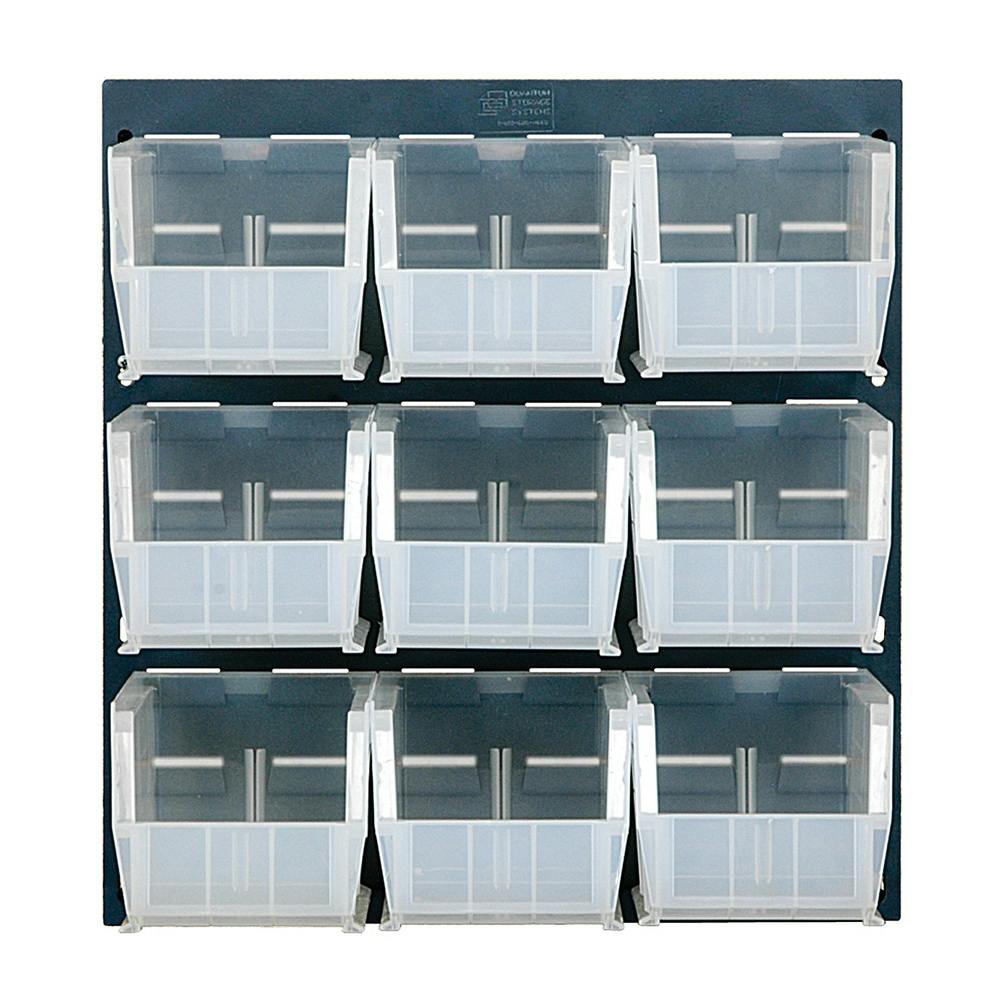 18" L x 19" Hgt. Louvered Panel with 9 - 10-7/8" L x 5-1/2" W x 5" Hgt. Clear Bins