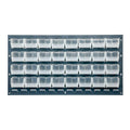 36" L x 19" Hgt. Louvered Panel with 32 - 5-3/8" L x 4-1/8" W x 3" Hgt. Clear Bins