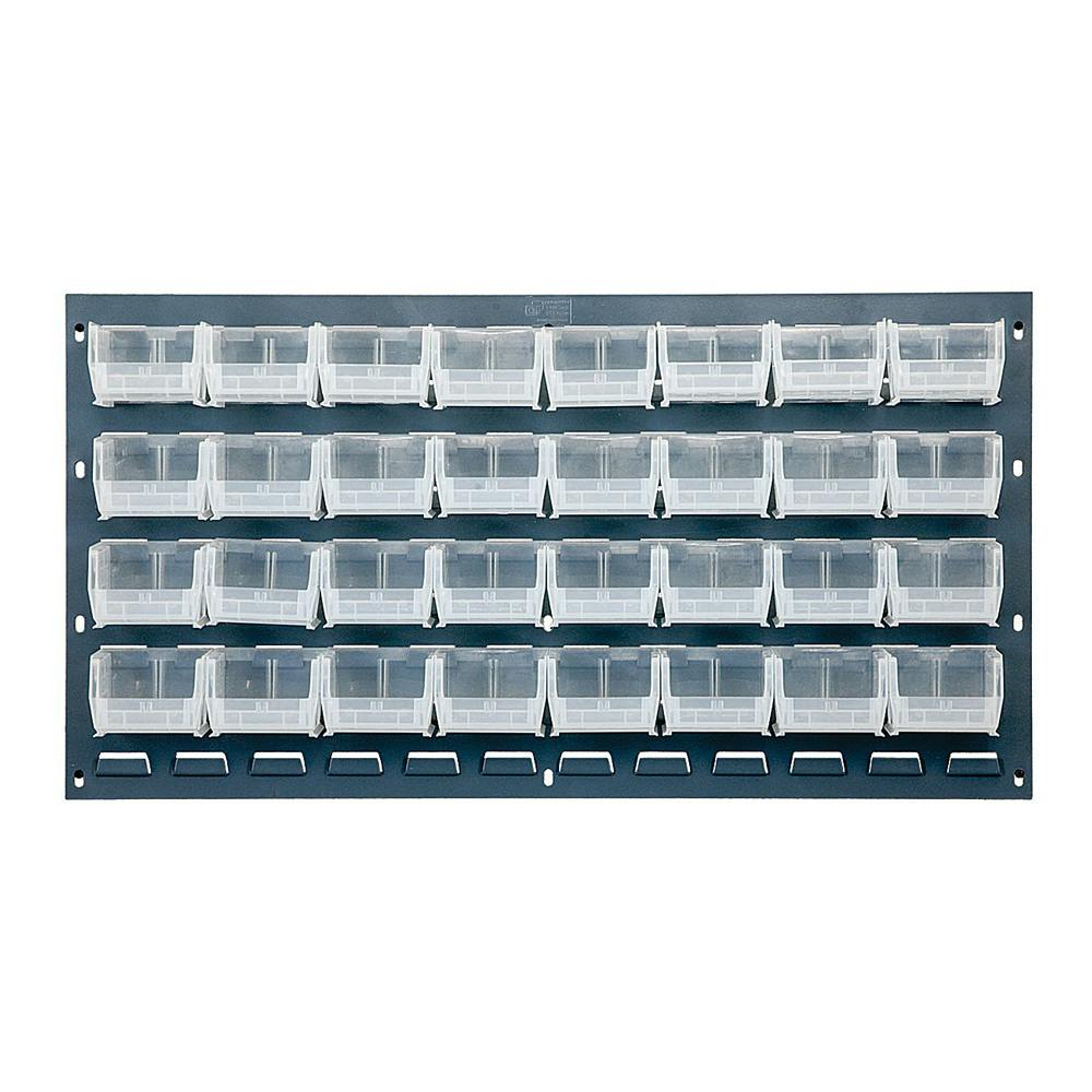 36" L x 19" Hgt. Louvered Panel with 32 - 5-3/8" L x 4-1/8" W x 3" Hgt. Clear Bins