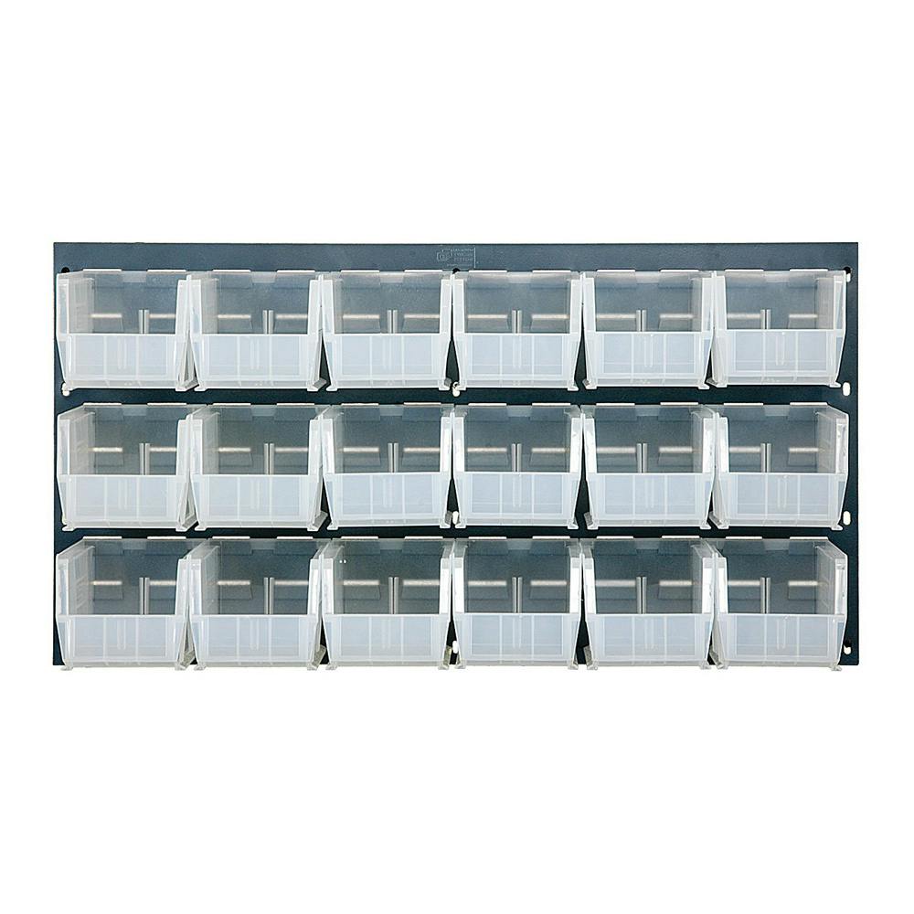 36" L x 19" Hgt. Louvered Panel with 18 - 10-7/8" L x 5-1/2" W x 5" Hgt. Clear Bins