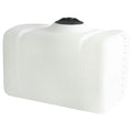 100 Gallon White Flat Bottom Tank with 8" Lid & 1" Fitting - 43" L x 27" W x 30" Hgt.