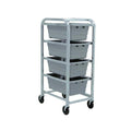 4-Tub Gray Rack Cart - 27" L x 19" W x 51" Hgt.