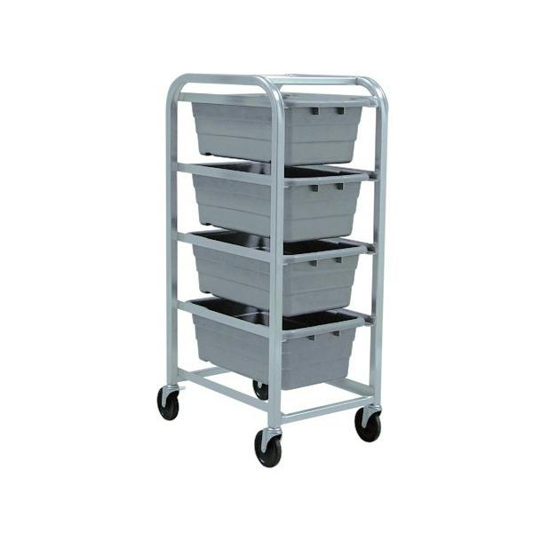 4-Tub Gray Rack Cart - 27" L x 19" W x 51" Hgt.