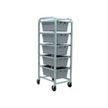 5-Tub Gray Rack Cart - 27" L x 19" W x 61" Hgt.